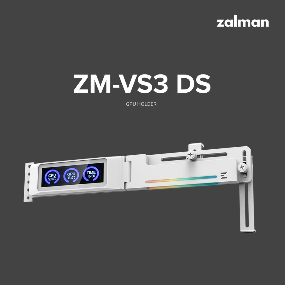 Zalman Introduces ZM-VS3 DS: A Bold Reimagining of GPU Stands with Interactive Displays