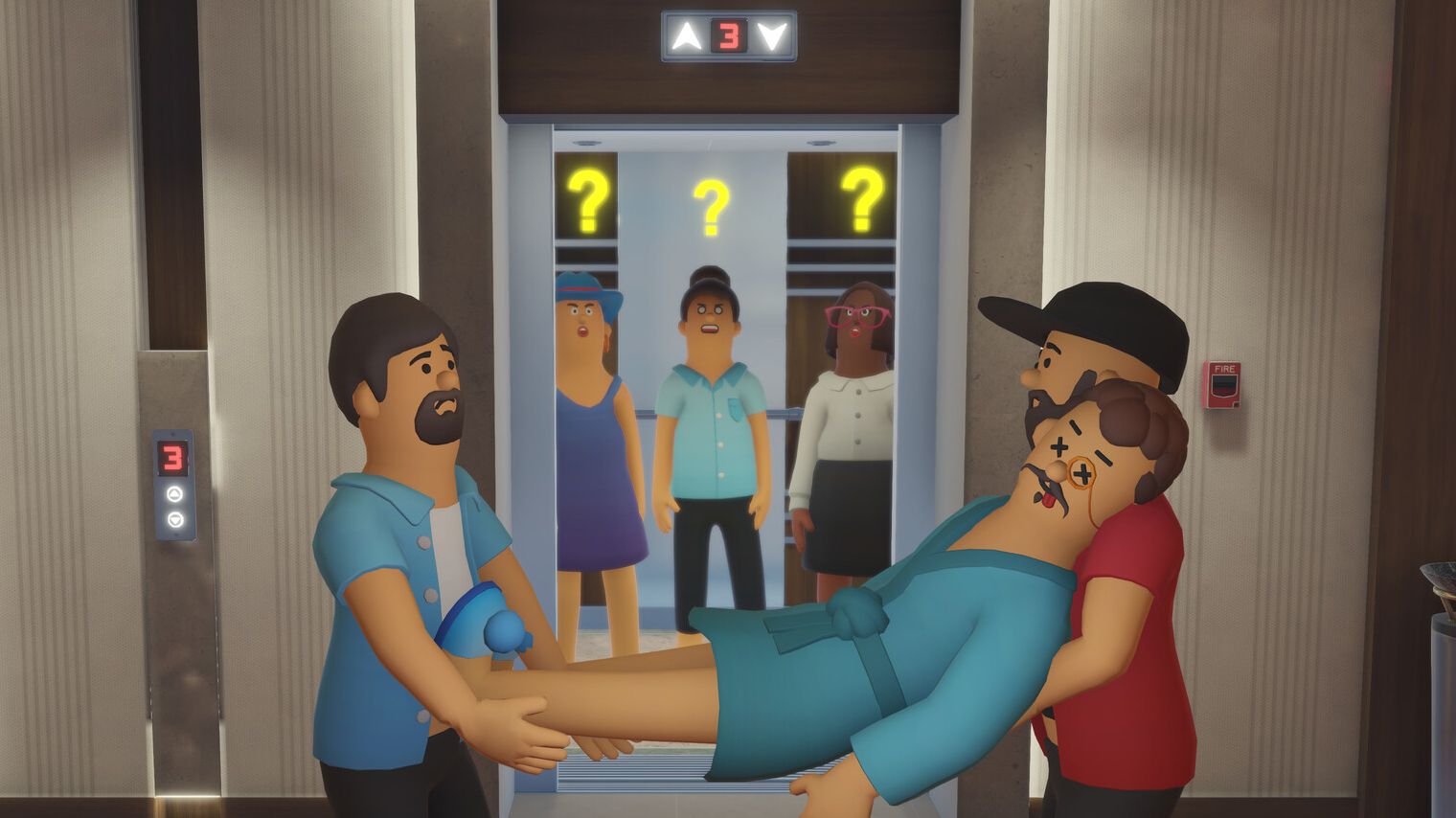 A Physics-Based Farce: Hauling a Corpse Through a Hotel Is Harder Than It Sounds