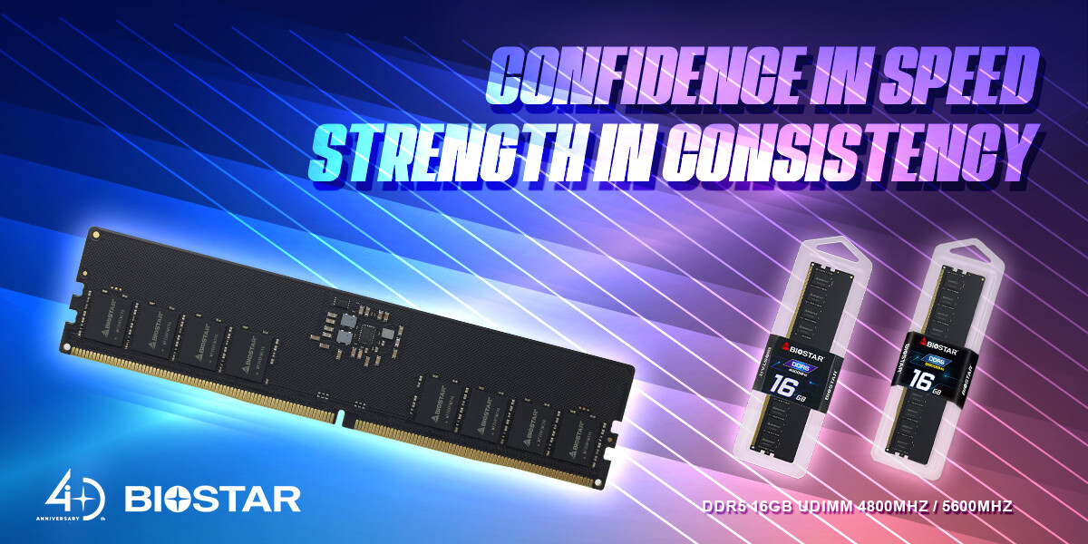 Biostar Unveils Budget DDR5 Memory with 4800 MHz and 5600 MHz Options for Mainstream and Workstation Builds
