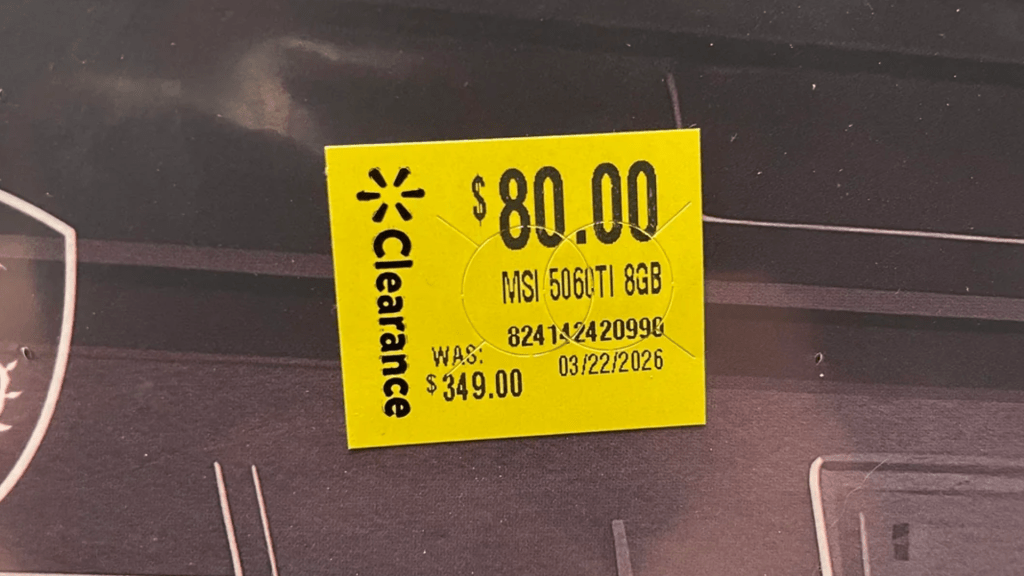 NVIDIA RTX 5060 Ti spotted at Walmart for $80, defying market expectations