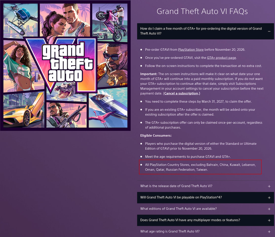 GTA VI Faces Restrictions Across Multiple Regions